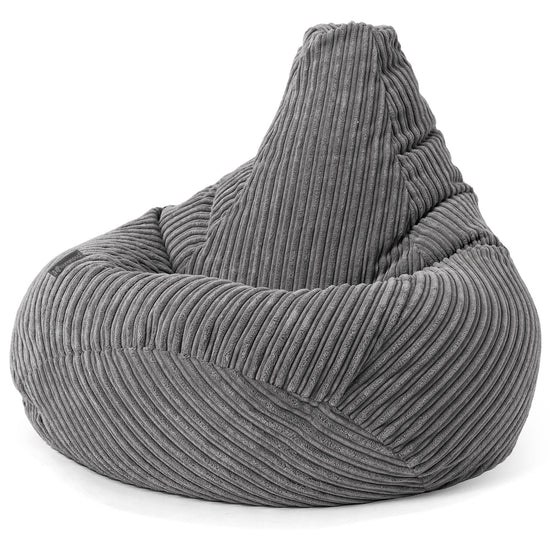 Kinder Gaming Sitzsack 6-14 Jahre - Cord Stahlgrau 03