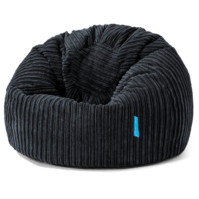 Klassicher Kindersessel Sitzsack 1-5 jahren - Cord Schwarz 01