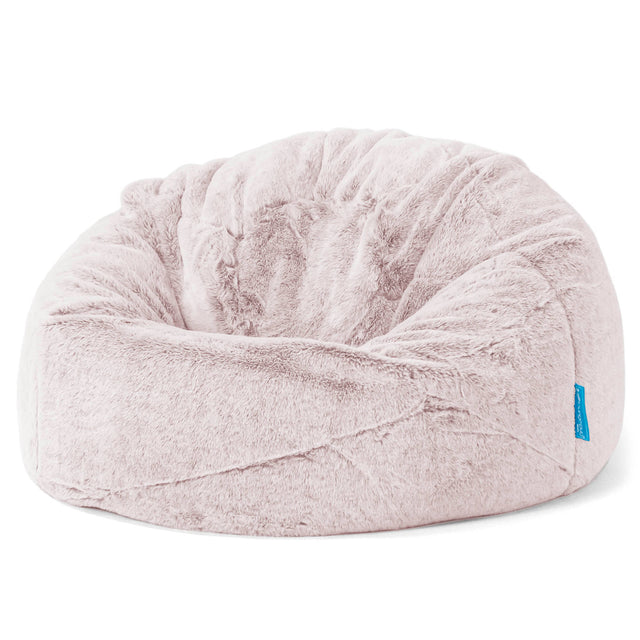 Klassicher Kindersessel Sitzsack 1-5 jahren - Kaninchen Kunstfell Pastellrosa 01
