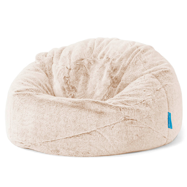 Klassicher Kindersessel Sitzsack 1-5 jahren - Kaninchen Kunstfell Weiß 01