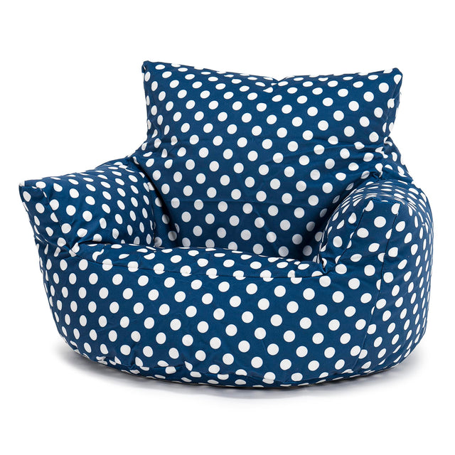 Klein Kindersessel Sitzsack 1-3 jahren - Druck Blau Getupft 01