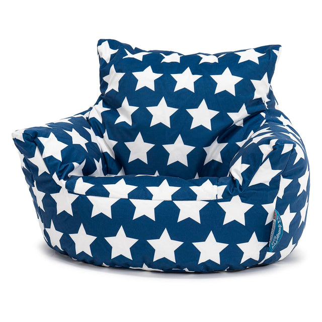Klein Kindersessel Sitzsack 1-3 jahren - Druck Blau Star 01