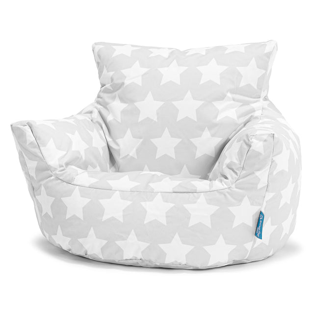 Klein Kindersessel Sitzsack 1-3 jahren - Druck Grau Star 01