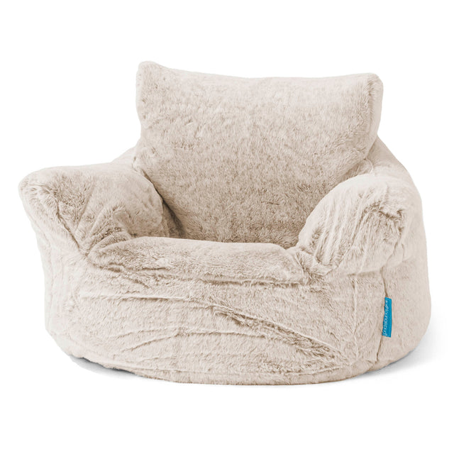 Klein Kindersessel Sitzsack 1-3 jahren - Kaninchen Kunstfell Goldbraun 01