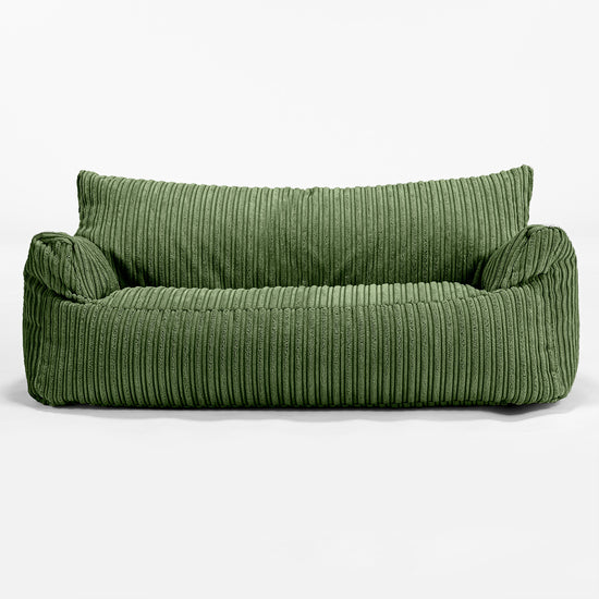 Josephine Sitzsack Sofa für Kinder 1-5 Jahre - Cord Nadelwaldgrün 01