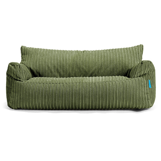 Josephine Sitzsack Sofa für Kinder 1-5 Jahre - Cord Nadelwaldgrün 01