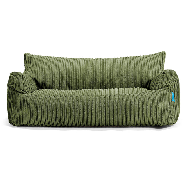 Josephine Sitzsack Sofa für Kinder 1-5 Jahre - Cord Nadelwaldgrün 01