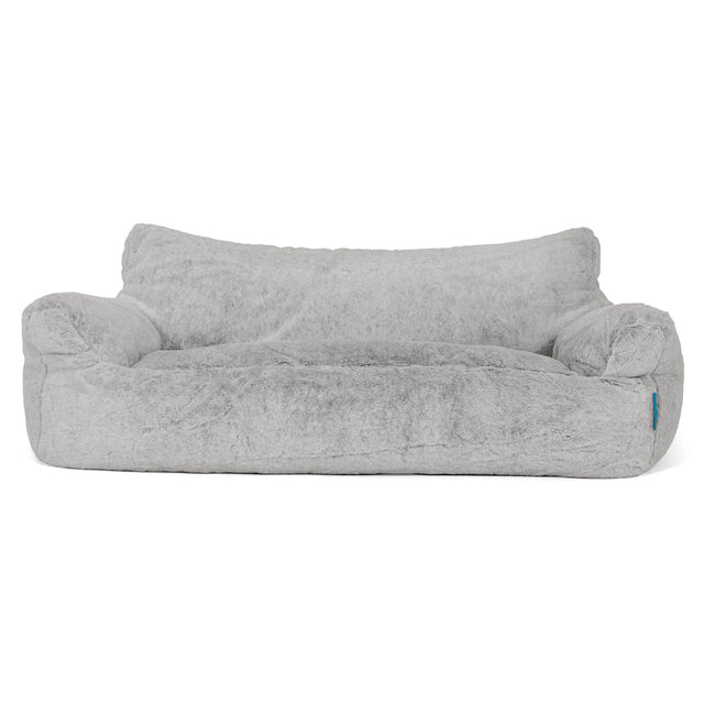 Josephine Sitzsack Sofa für Kinder 1-5 Jahre - Kaninchen Kunstfell Hellgrau 01