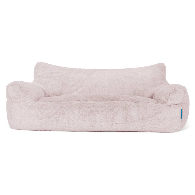 Josephine Sitzsack Sofa für Kinder 1-5 Jahre - Kaninchen Kunstfell Pastellrosa 01
