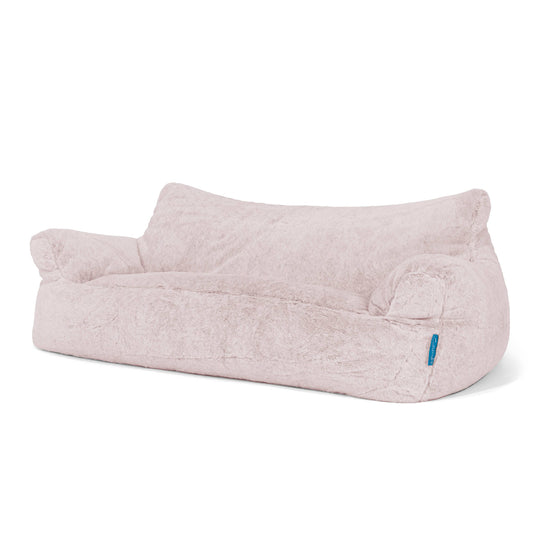Josephine Sitzsack Sofa für Kinder 1-5 Jahre - Kaninchen Kunstfell Pastellrosa 02