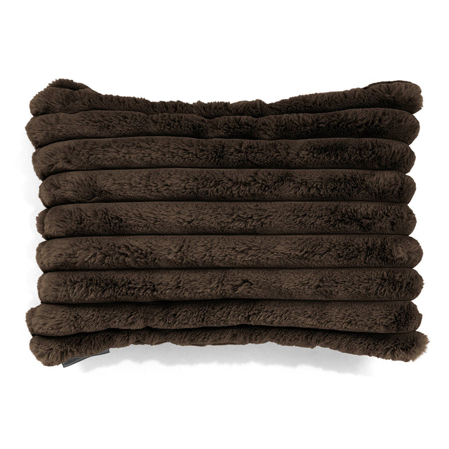 Dekokissen / Sofa Kissenbezug 35 x 50cm - Ultra Plüsch Cord Nussbraun 01