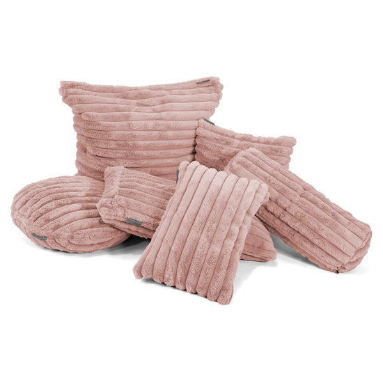 Dekokissen / Sofa Kissenbezug 35 x 50cm - Ultra Plüsch Cord Pastellrosa 02