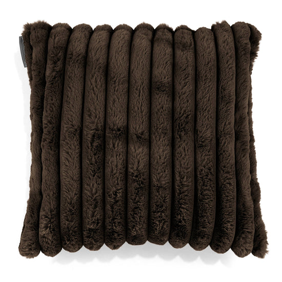 Dekokissen / Sofa Kissenbezug 47 x 47cm - Ultra Plüsch Cord Nussbraun 01