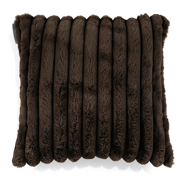 Dekokissen / Sofa Kissenbezug 47 x 47cm - Ultra Plüsch Cord Nussbraun 01