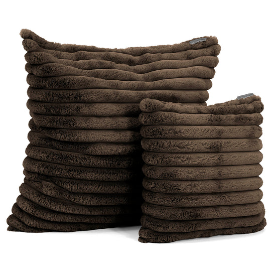 Dekokissen / Sofa Kissenbezug 47 x 47cm - Ultra Plüsch Cord Nussbraun 02