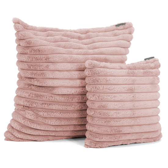 Dekokissen / Sofa Kissenbezug 47 x 47cm - Ultra Plüsch Cord Pastellrosa 02