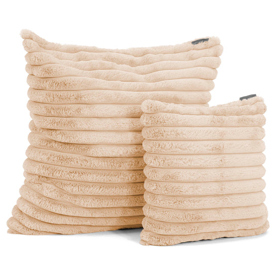 Dekokissen / Sofa Kissenbezug 47 x 47cm - Ultra Plüsch Cord Pfirsich 02