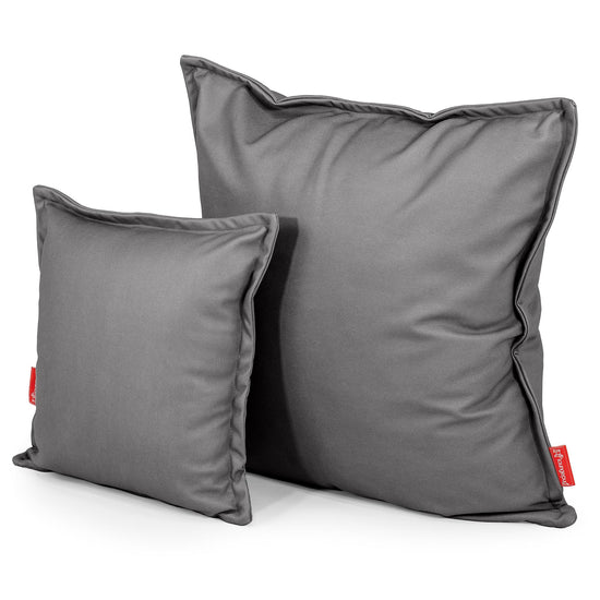 Dekokissen / Sofa Kissenbezug 47 x 47cm - Veganes Leder Grau 02