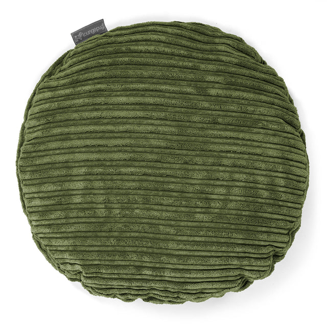 Dekokissen / Sofa Kissenbezug Rund 50cm - Cord Nadelwaldgrün 01