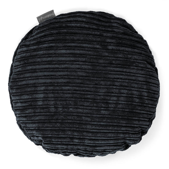 Kissen Rund 50cm - Cord Schwarz 01