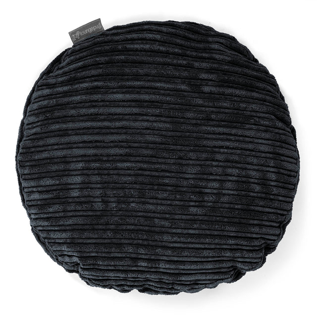 Kissen Rund 50cm - Cord Schwarz 01