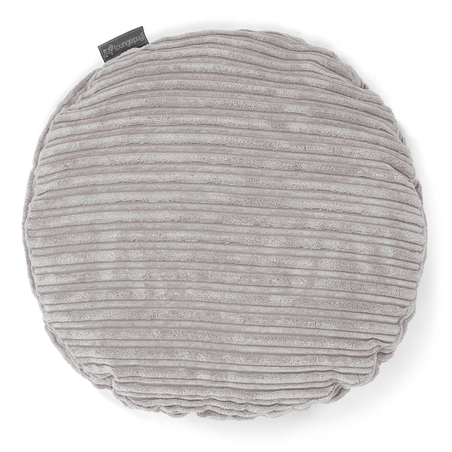 Dekokissen / Sofa Kissenbezug Rund 50cm - Cord Silber 01