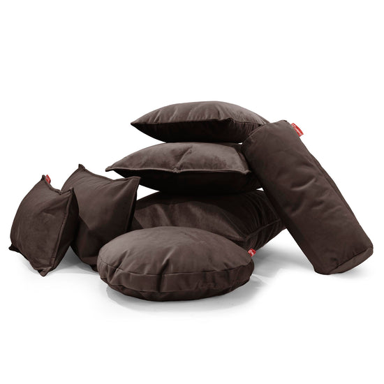 Kissen Rund 50cm - Samt Espresso 03