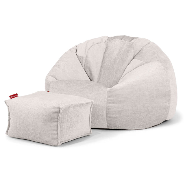Klassischer Sitzsack Sessel - Chenille Creme 02