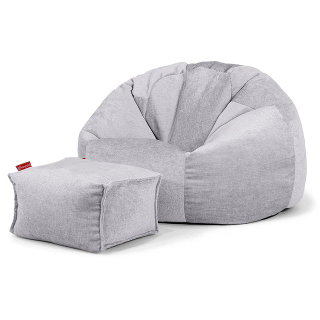 Klassischer Sitzsack Sessel - Chenille Grau 02