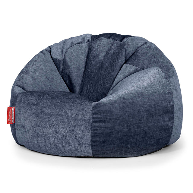 Klassischer Sitzsack Sessel - Chenille Marineblau 01