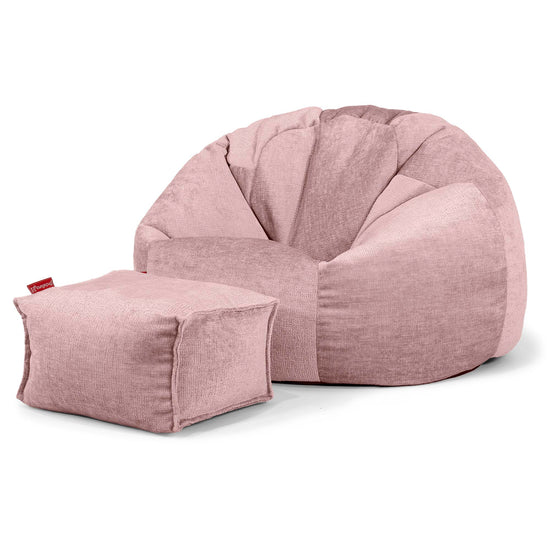 Klassischer Sitzsack Sessel - Chenille Pink 02