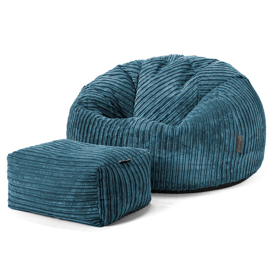 Klassischer Sitzsack Sessel - Cord Marineblau 02