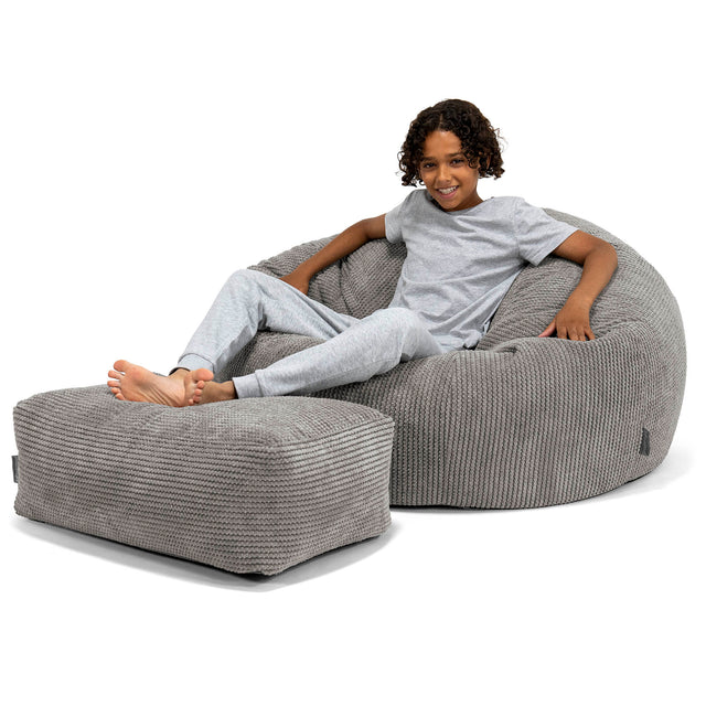 Kinder Sitzsack Sofa 6-14 Jahre - Pom-Pom Anthrazit 01