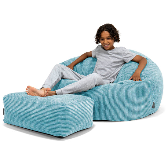 Kinder Sitzsack Sofa 6-14 Jahre - Pom-Pom Türkis 01