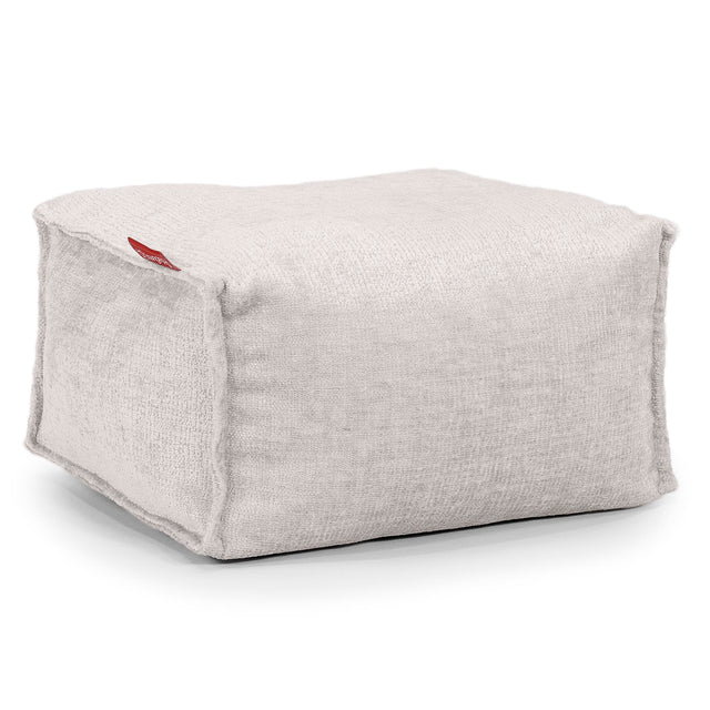 Kleiner Fußhocker - Chenille Creme 01