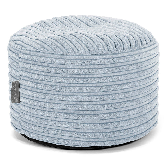 Kleiner runder Fußhocker - Cord Baby Blau 01