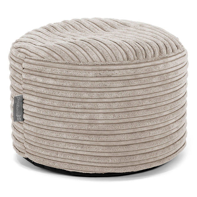 Kleiner runder Fußhocker - Cord Nerzfarben 01