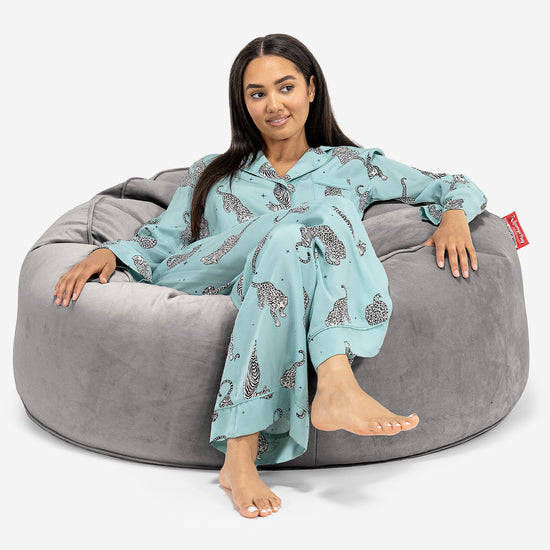 Mammoth Sofa Sitzsack XXL - Samt Silber 01
