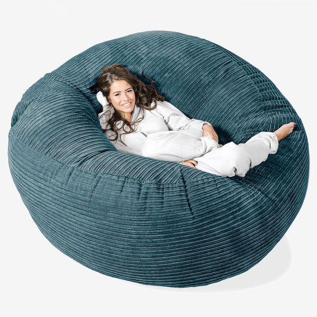 Mega-Mammoth Sofa Sitzsack XXL - Cord Blaugrün 01