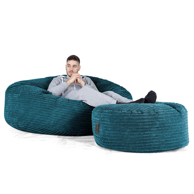 Mega-Mammoth Sofa Sitzsack XXL - Cord Blaugrün 02