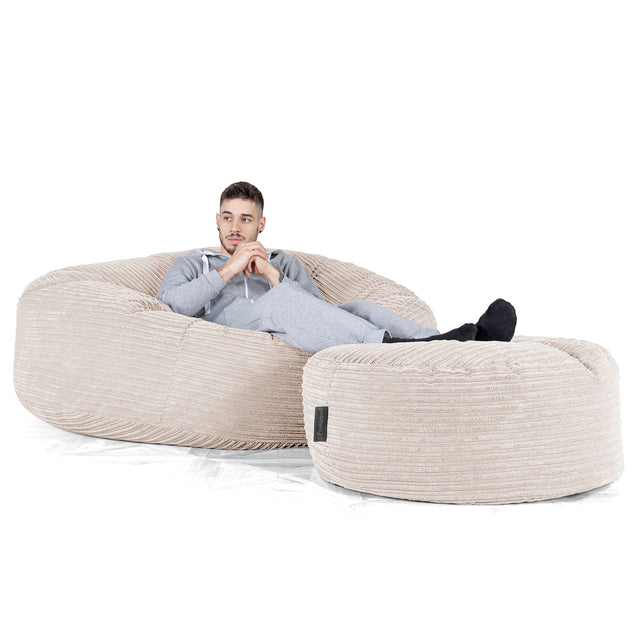 Mega-Mammoth Sofa Sitzsack XXL - Cord Elfenbein 02