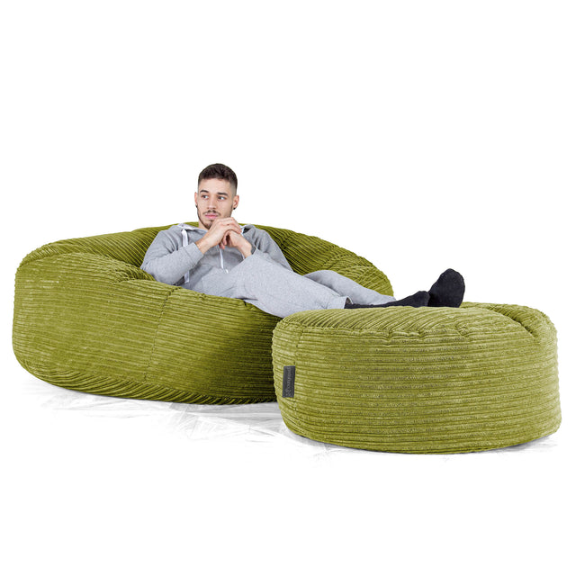 Mega-Mammoth Sofa Sitzsack XXL - Cord Hellgrün 02