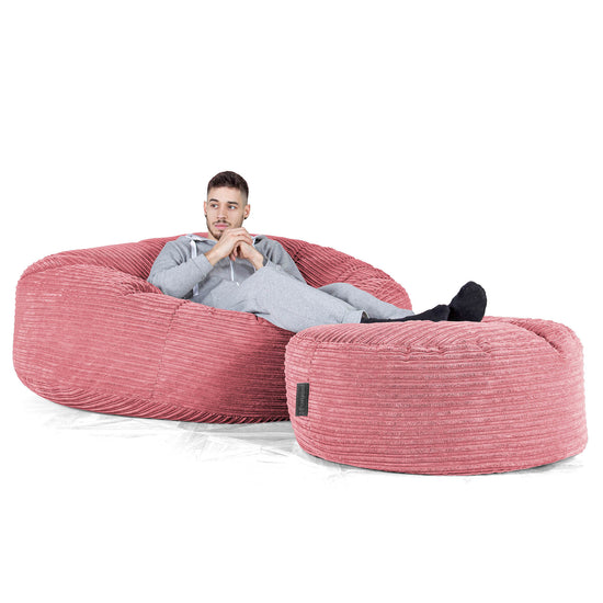 Mega-Mammoth Sofa Sitzsack XXL - Cord Koralle 02