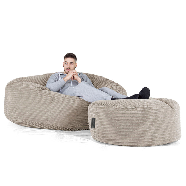 Mega-Mammoth Sofa Sitzsack XXL - Cord Nerzfarben 02