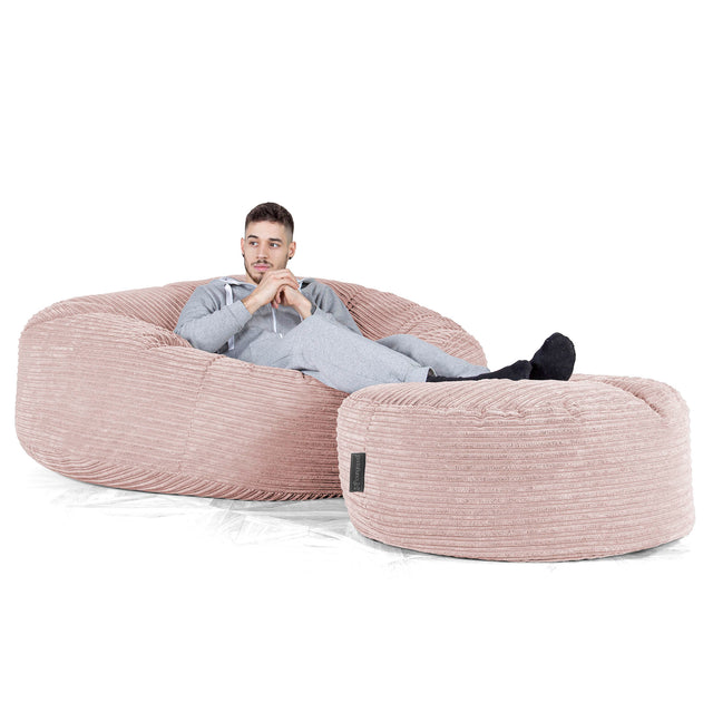 Mega-Mammoth Sofa Sitzsack XXL - Cord Rosa 02