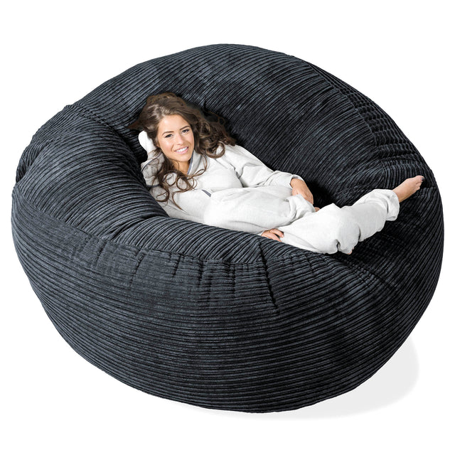 Mega-Mammoth Sofa Sitzsack XXL - Cord Schwarz 01