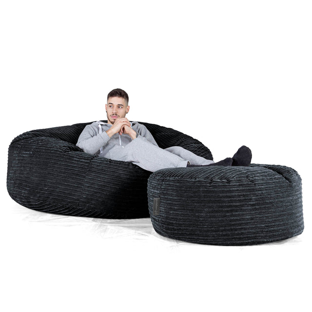 Mega-Mammoth Sofa Sitzsack XXL - Cord Schwarz 02