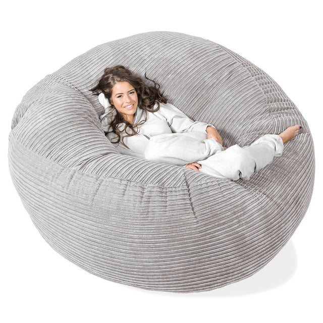 Mega-Mammoth Sofa Sitzsack XXL - Cord Silber 01
