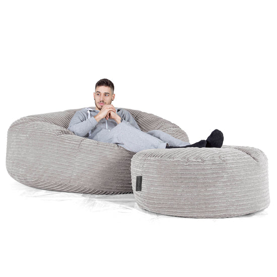 Mega-Mammoth Sofa Sitzsack XXL - Cord Silber 02