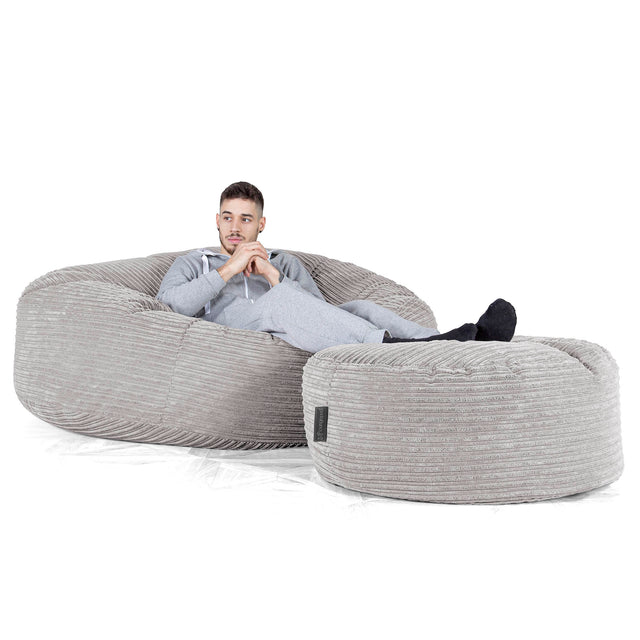 Mega-Mammoth Sofa Sitzsack XXL - Cord Silber 02